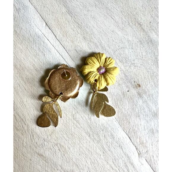 Statement Earrings Handmade Polymer Clay Earrings Handcrafted Artwork Floral - Picture 3 of 5